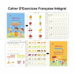 Ensemble de 4 cahiers d’écriture dessin – alphabet – mathématique – numéro 2