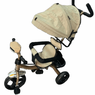 2 en 1 tricycle beige 3 roues avec pédale poussette