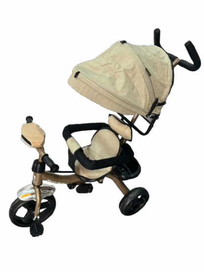 2 en 1 tricycle beige 3 roues avec pédale poussette