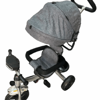 2 en 1 tricycle grise 3 roues avec pédale poussette