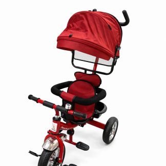 2 en 1 tricycle enfant rouge 3 roues avec pédale poussette