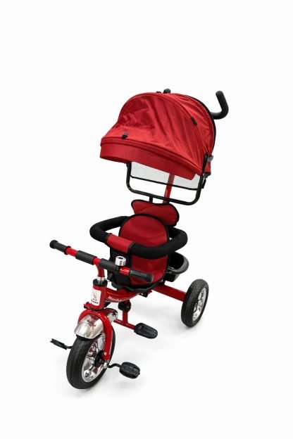 2 en 1 tricycle enfant rouge 3 roues avec pédale poussette