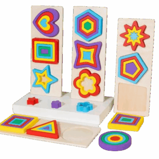 Puzzle géométrique en bois de base simple