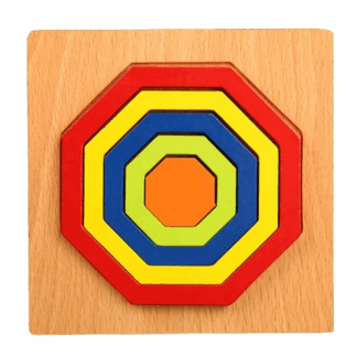 Puzzle géométrique en bois de base simple