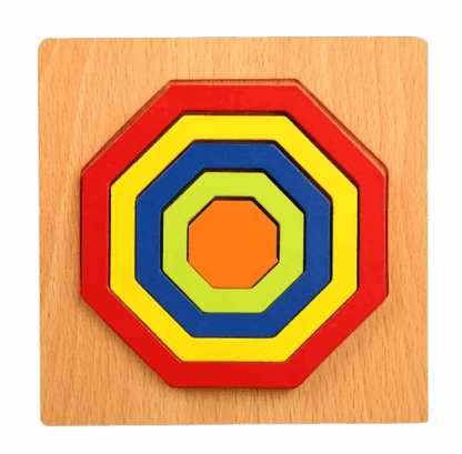 Puzzle géométrique en bois de base simple
