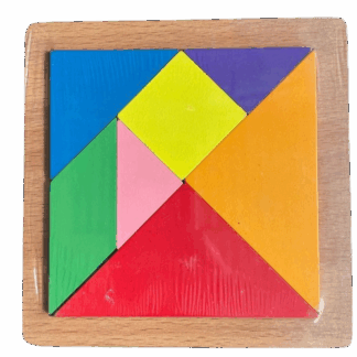 Puzzle géométrique en bois de base simple-1