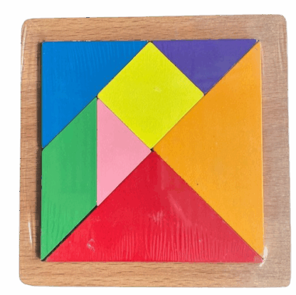 Puzzle géométrique en bois de base simple-1