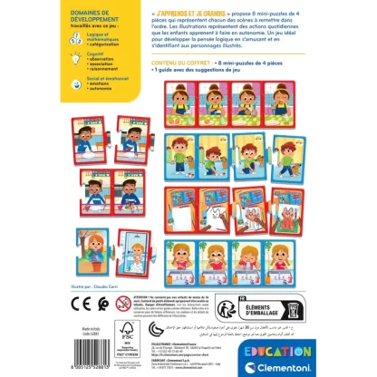 8 mini puzzles pour apprends et grandis - clementoni 2