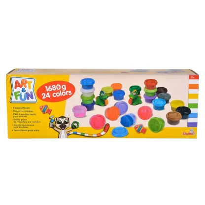 Art and Fun 24 Pâte à Modeler en pot - 24 Couleurs